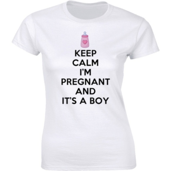 Half It Tops - Keep Calm I'm Pregnant And It's A Boy Tee T-shirt